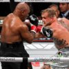 Texas , United States - 15 November 2024; Jake Paul, right, and Mike Tyson during their heavyweight bout at AT&T Stadium in Arlington, Texas, USA. (Photo By Stephen McCarthy/Sportsfile via Getty Images)